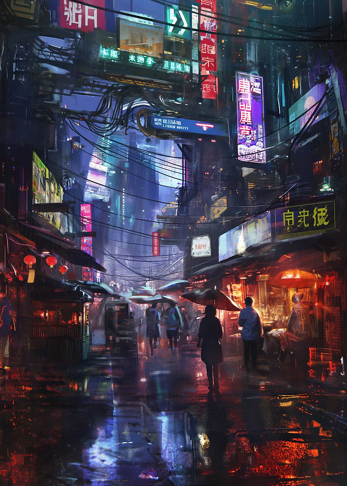 Cyberpunk City Night