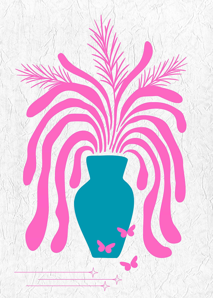 Minimal Floral Vase Art