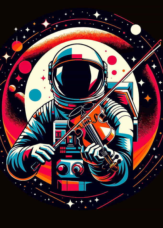 Astronaut plays violin