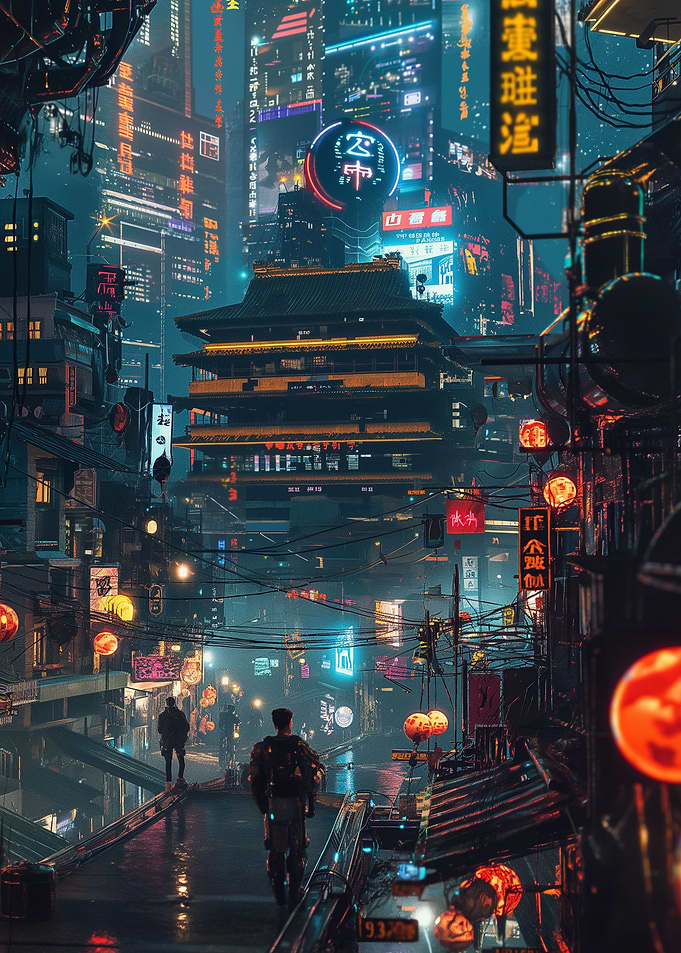 Cyberpunk City Night