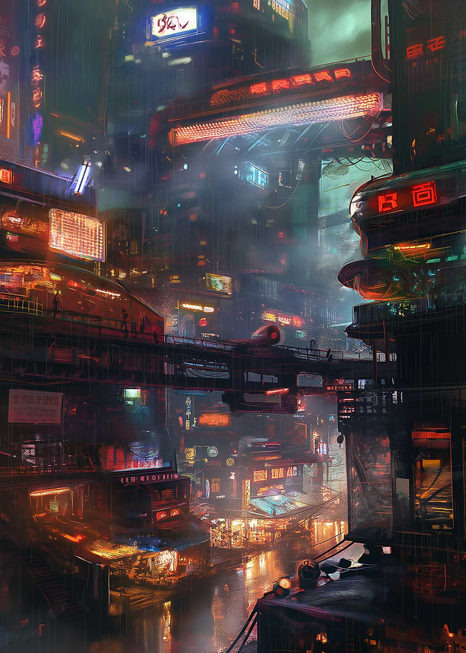 Cyberpunk City Night