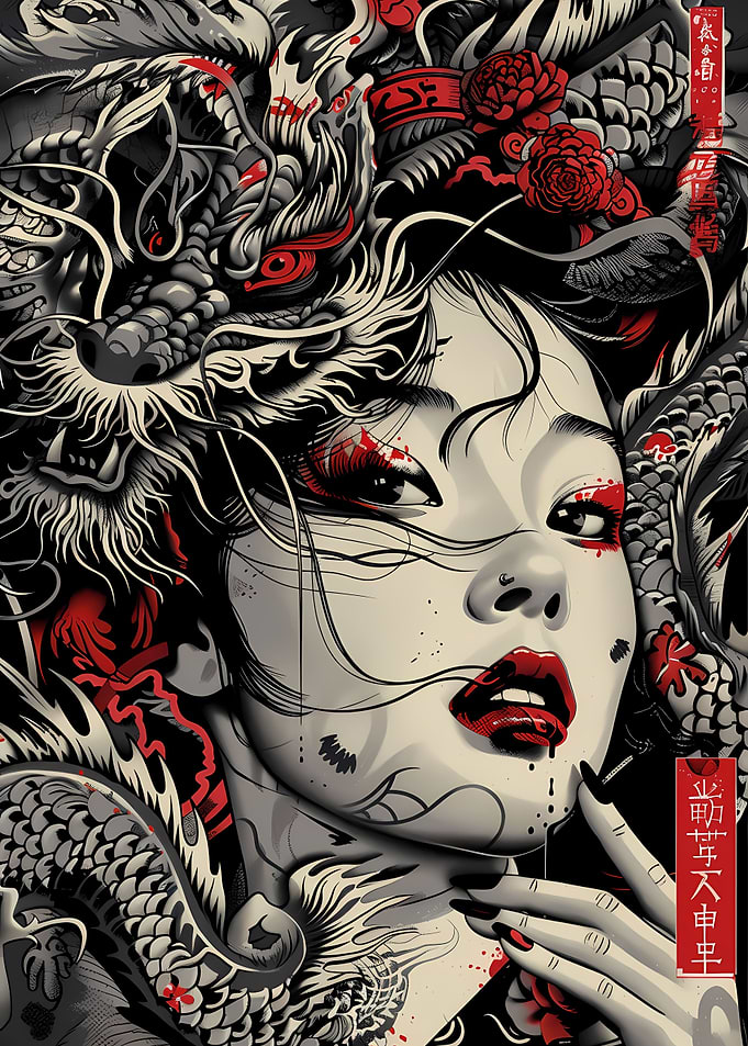 Asian Dragon Geisha