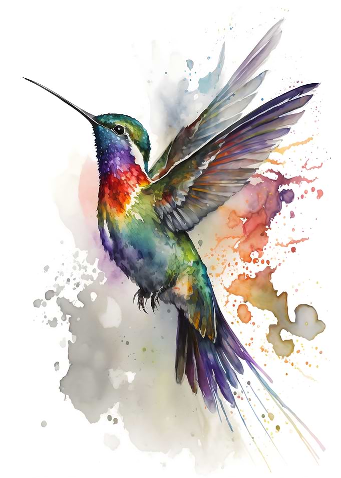 Hummingbird Watercolor