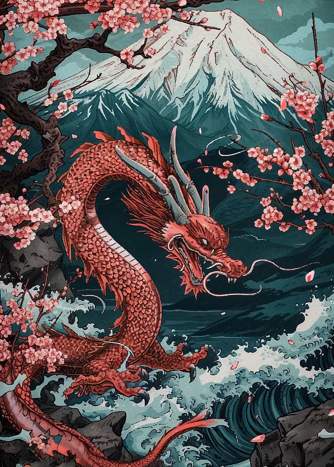 cherry blossom dragon