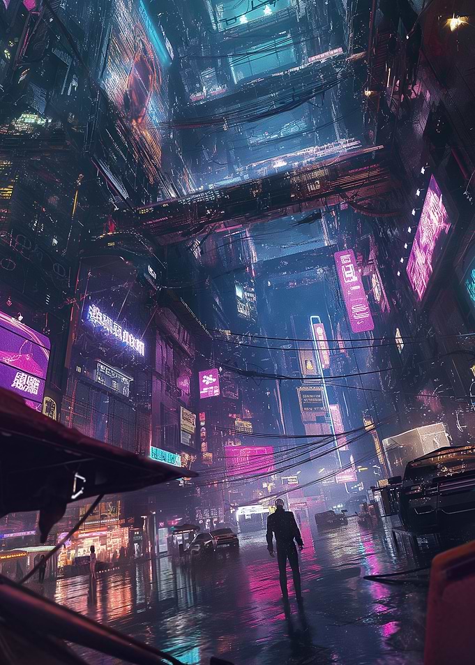 Cyberpunk City Night