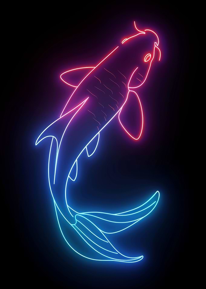 Koi Fish Japan Neon