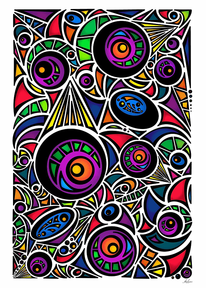 Colorful Geometric Blue
