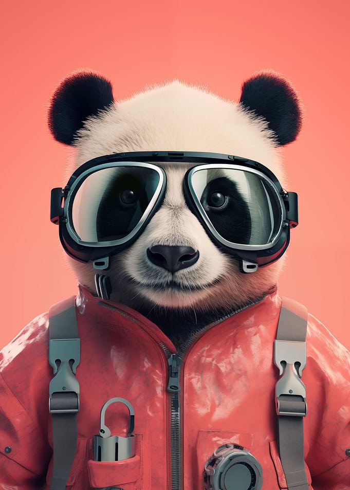 Panda Funny Skydiver