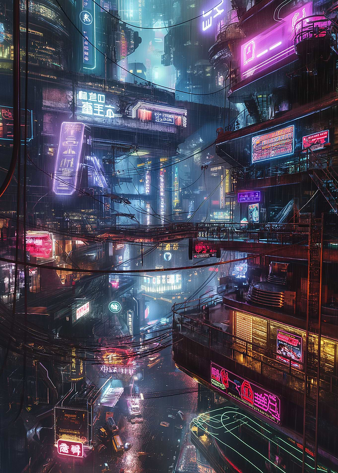 Cyberpunk City Night