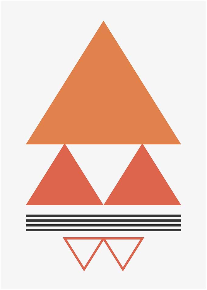 Bauhaus orange triangles r