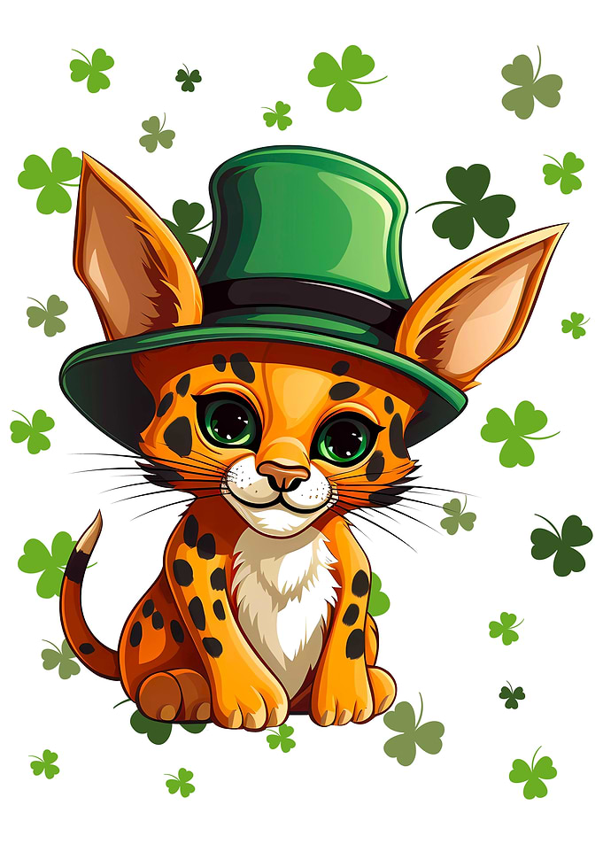 Serval Cat Saint Patrick