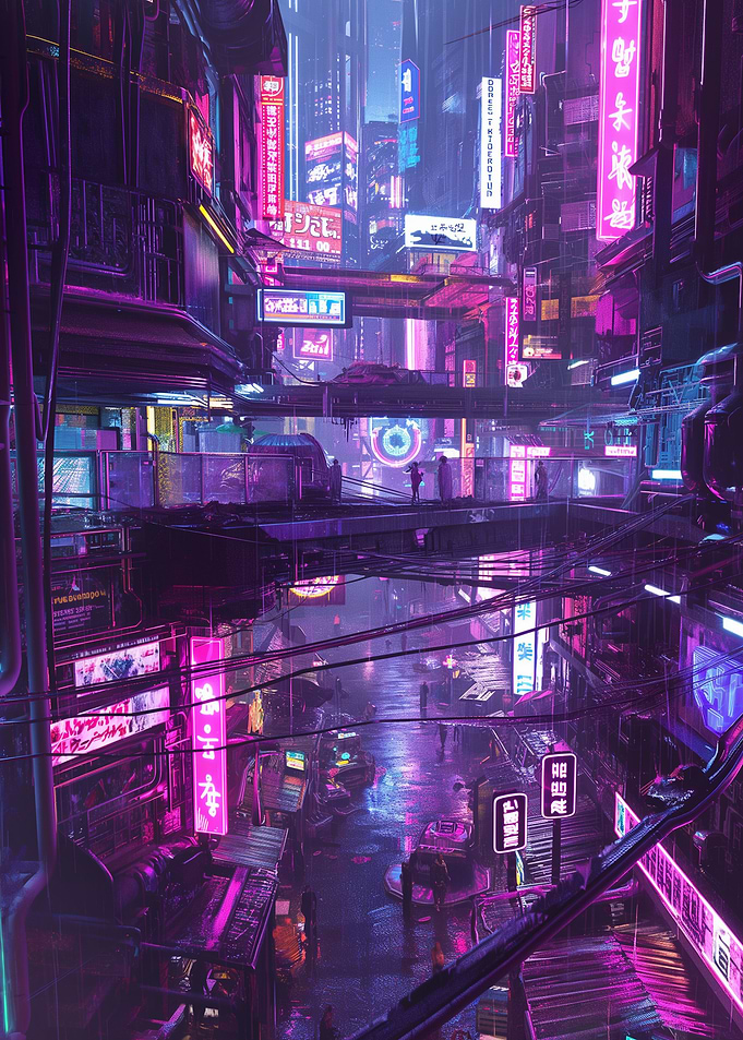 Cyberpunk City Night