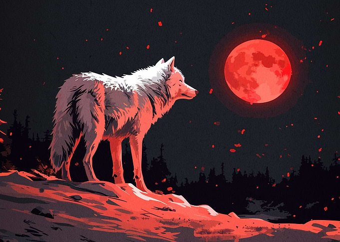 Wolf Animal Sunset