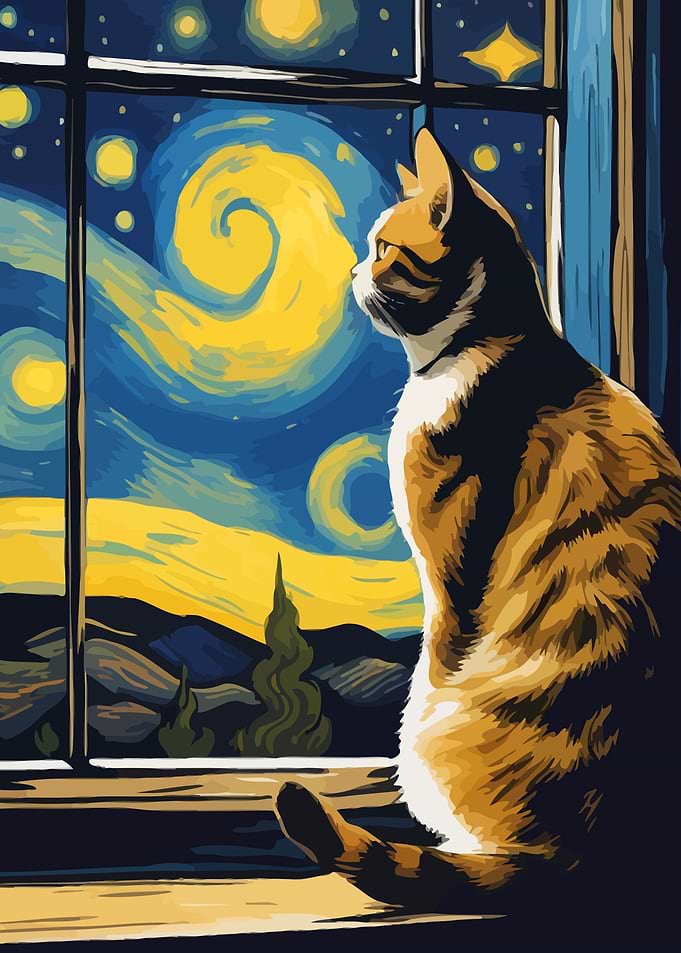 Starry Night Cat