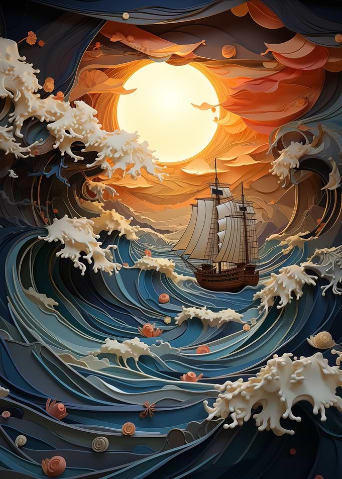 Sailboat in Storm art