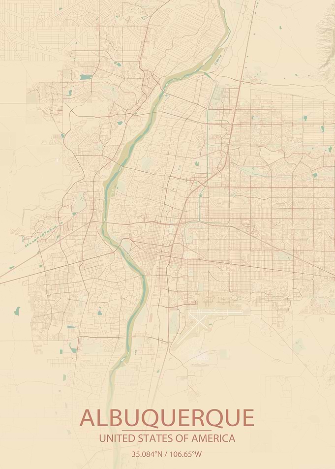Albuquerque US Vintage Map