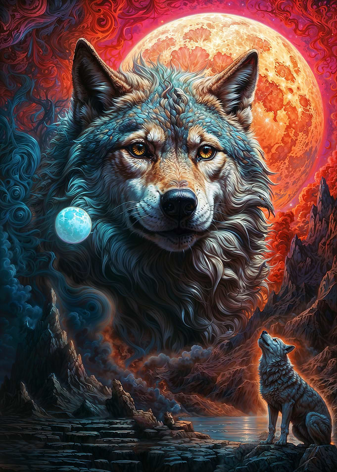 Mysterious Moon Lone Wolf