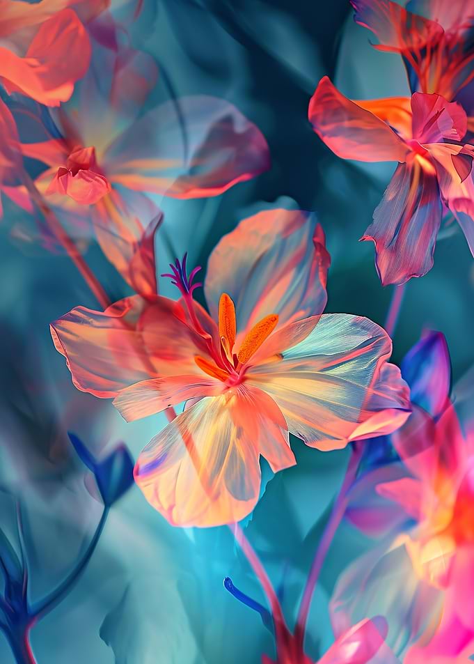 Ethereal glowing flowers