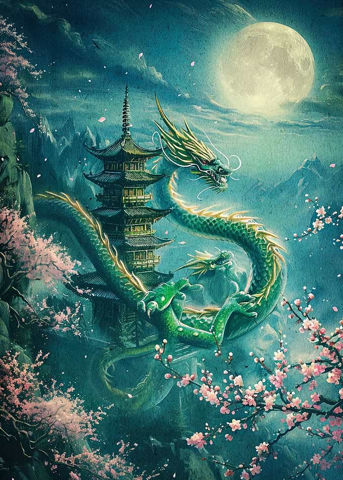 cherry blossom dragon
