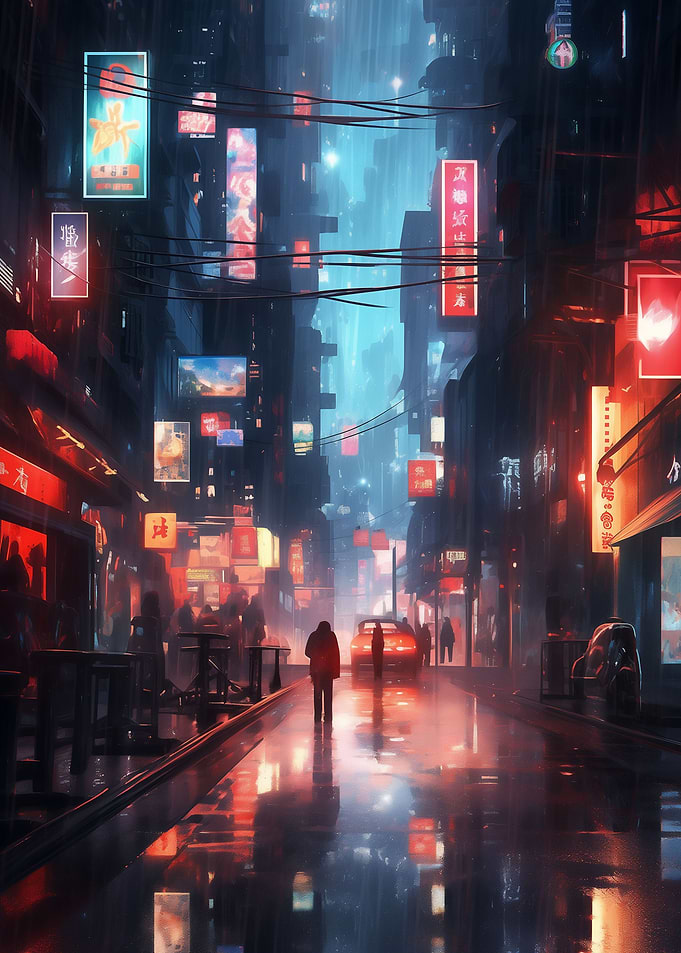 Cyberpunk City Night Style