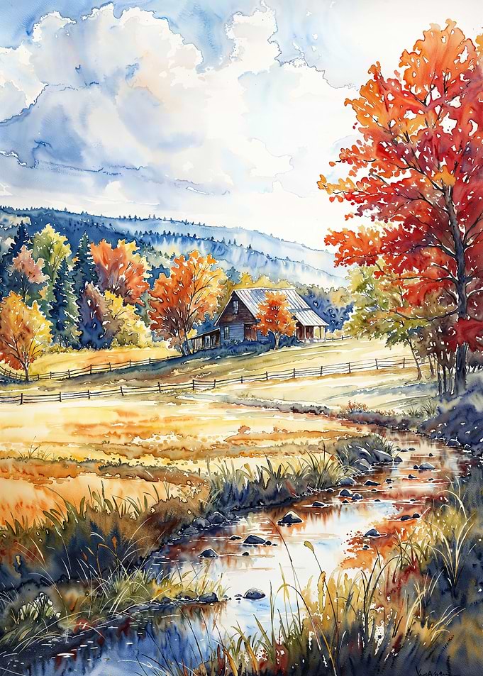 Rustic Autumn Cabin