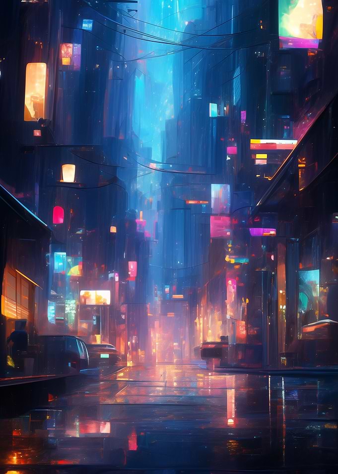 Cyberpunk City Night Style