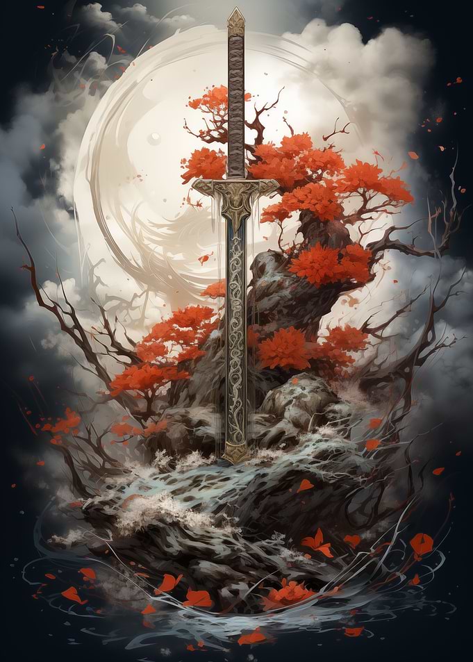Japanese katana sakura
