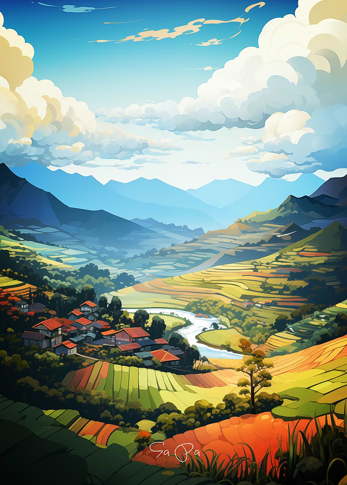 Sa Pa Oil Painting
