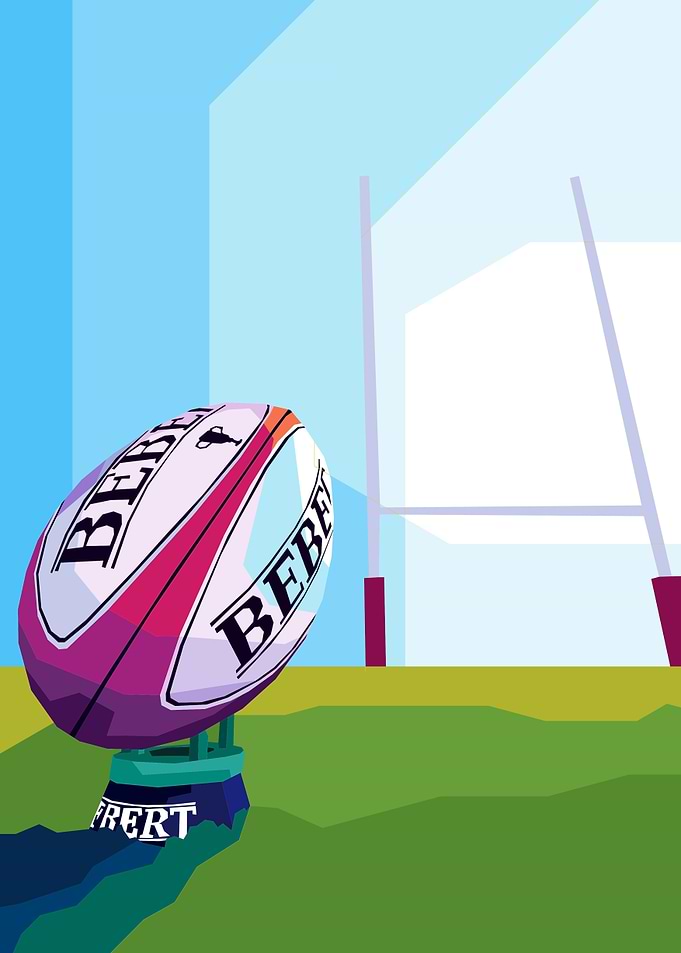 rugby ball colorful pop
