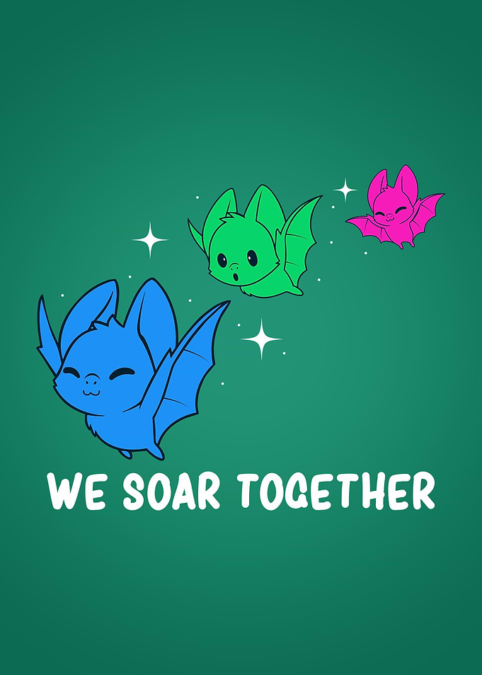 Polysexual Pride Cute Bat