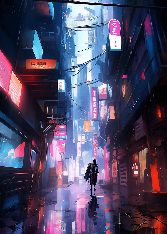 Cyberpunk City Night Style