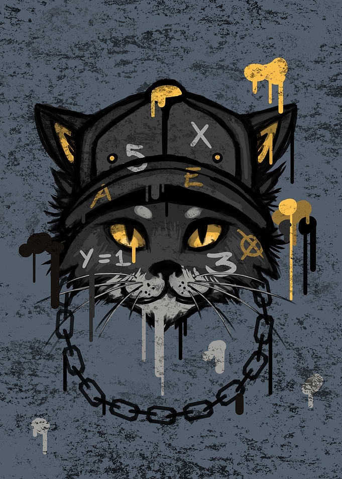 Yellow Cat Graffiti