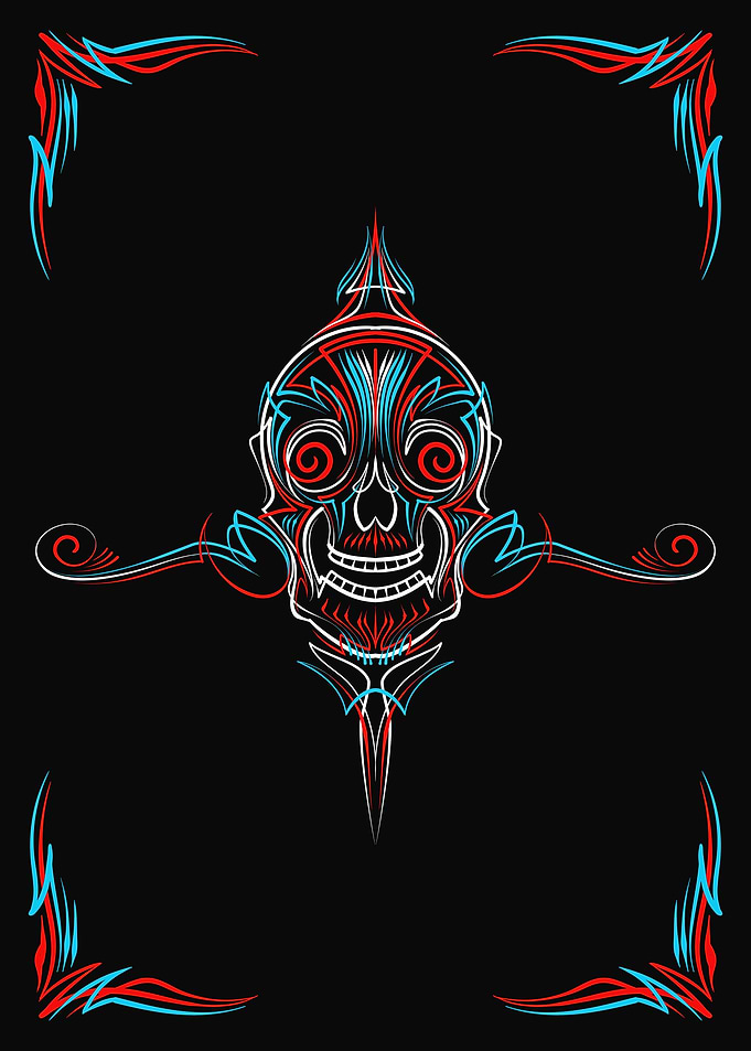 Retro Skull Pinstriping