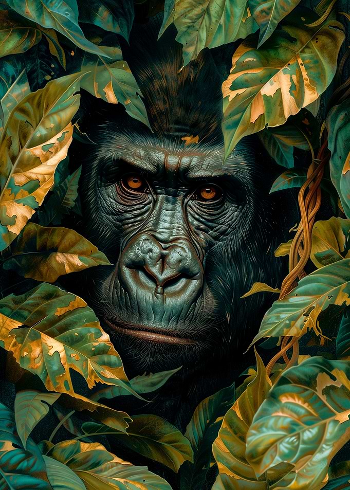 Gorilla in the jungle