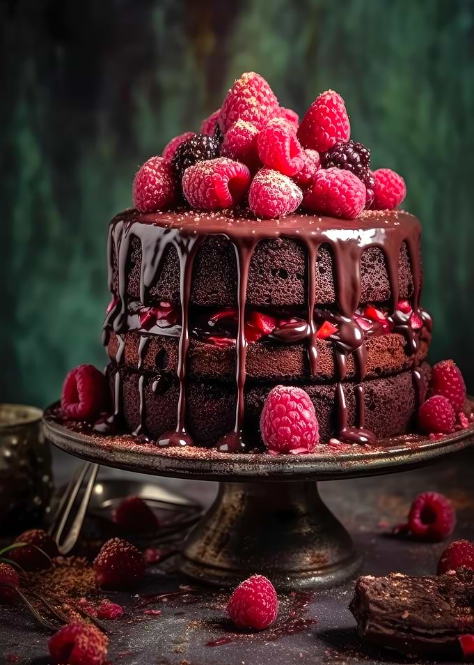 Sweet raspberry cake