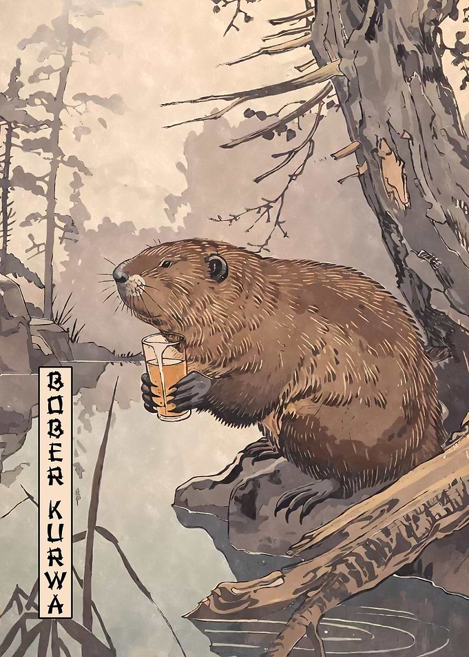 Bober Kurwa Woodblock Art