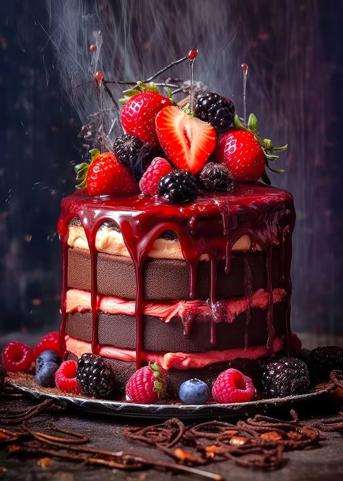 Sweet strawberry cake