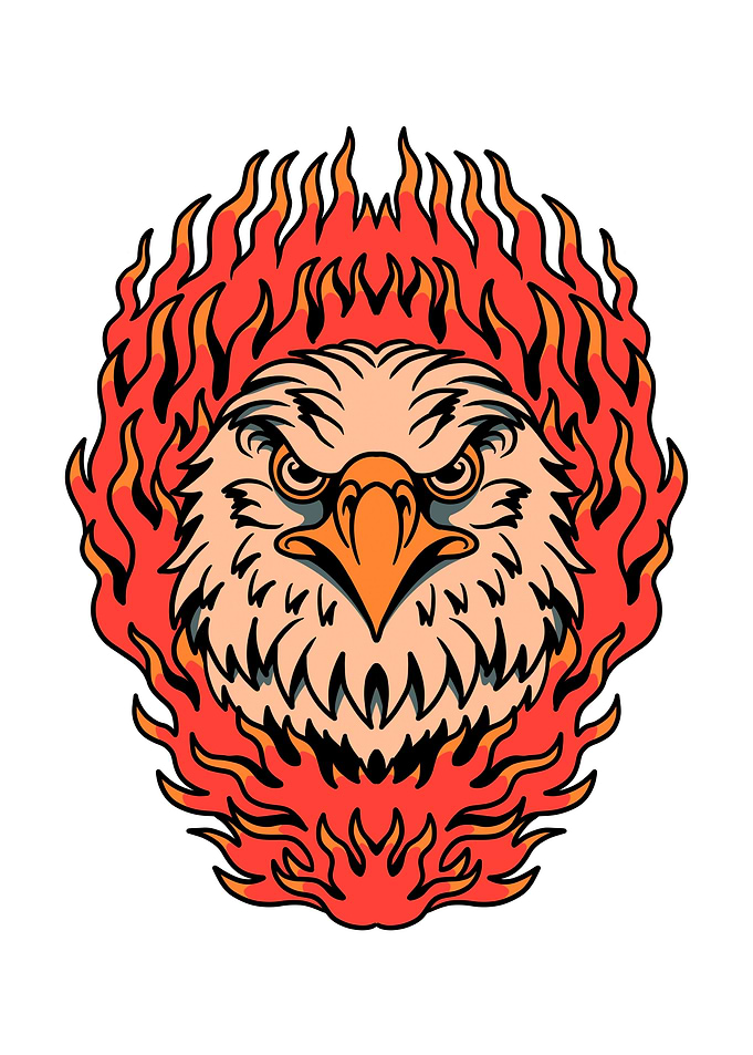 burning eagle tattoo