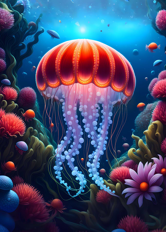 Neon jellyfish