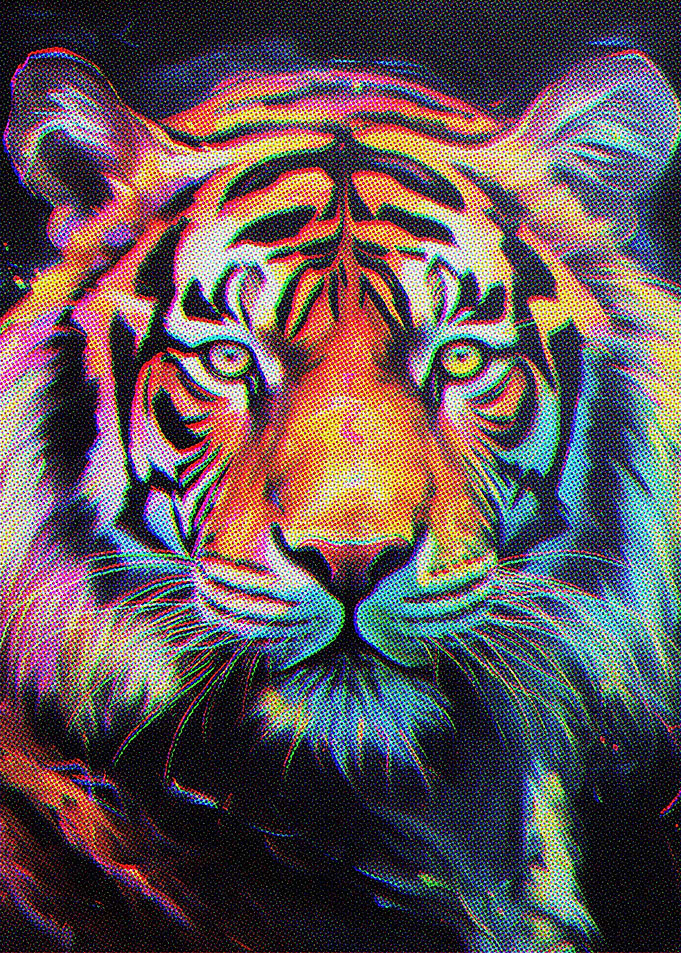 Neon Paint Tiger