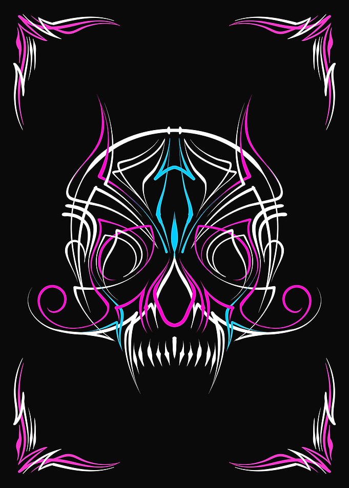 Retro Skull Pinstriping
