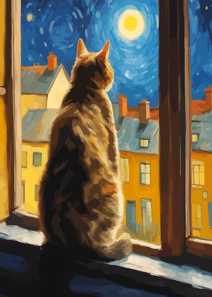 Starry Night Cat