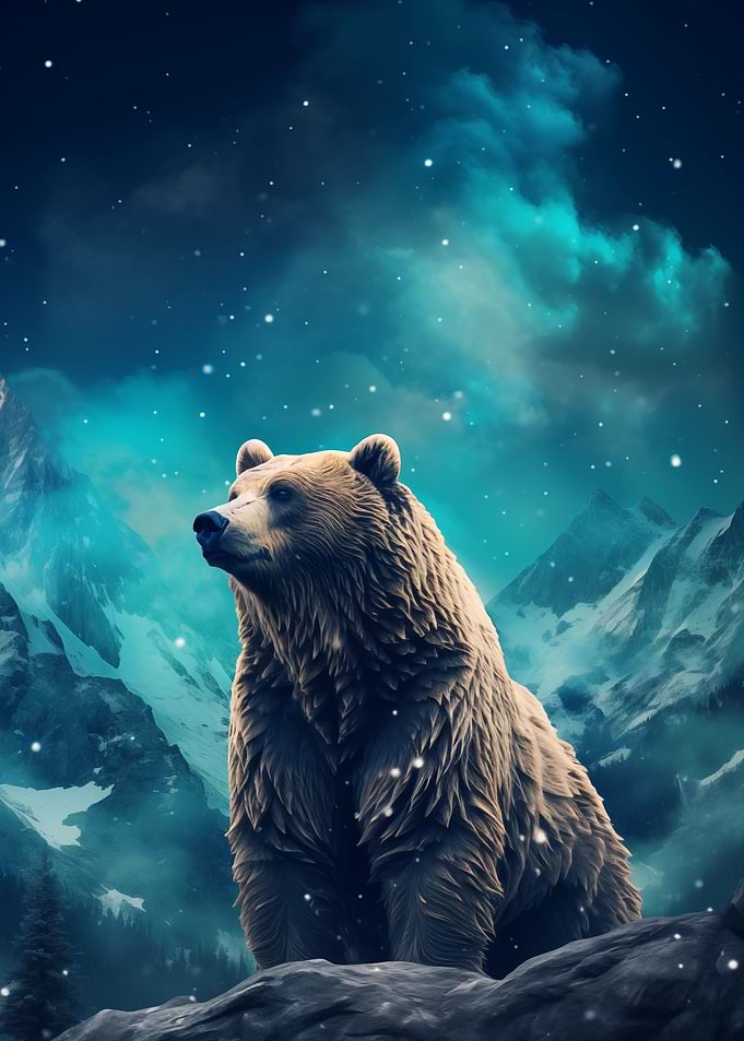 Brown Bear Aurora Borealis