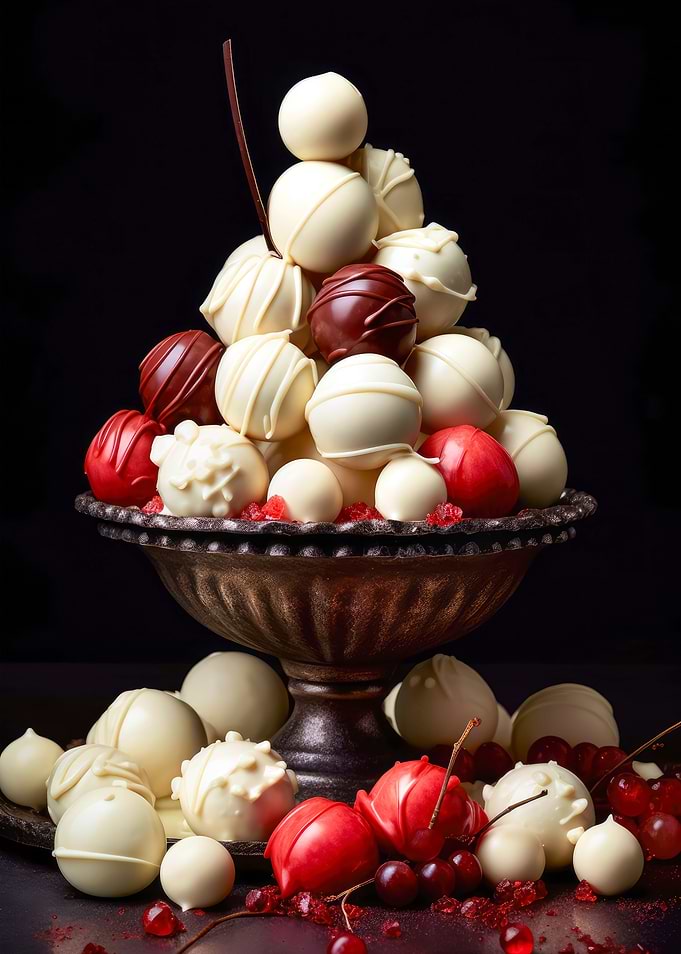 White sweet pralines