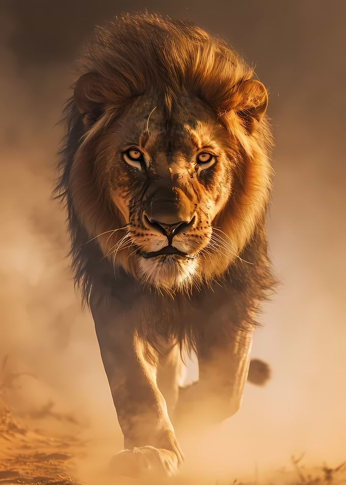 Lion Hunting Predator