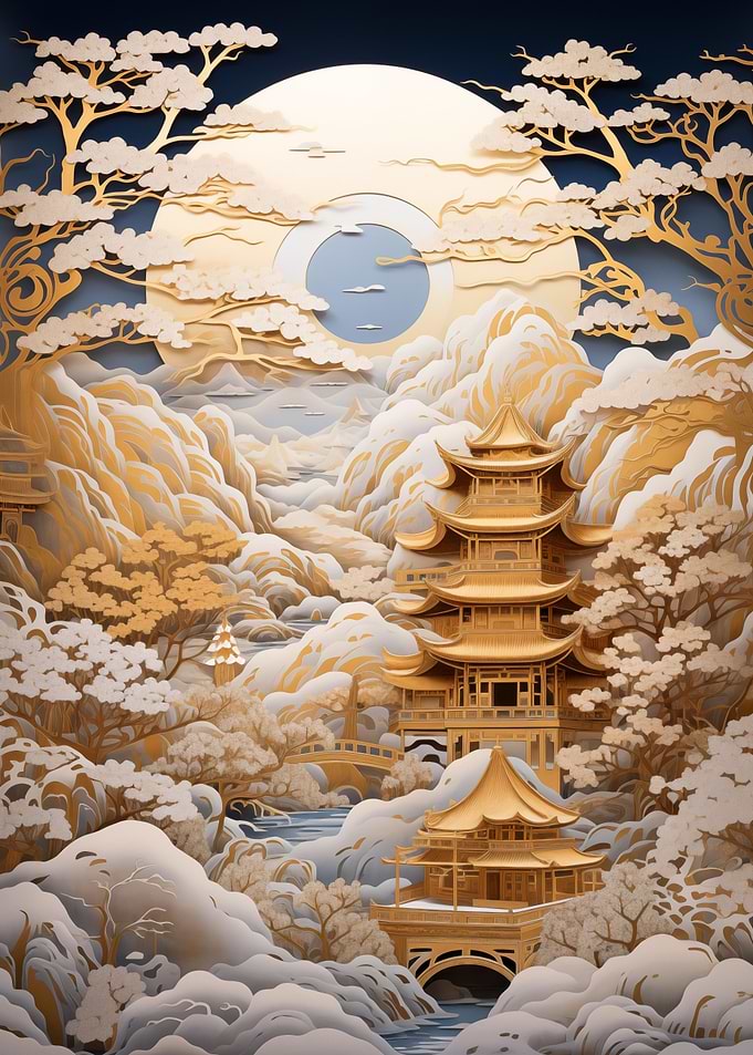 Golden Temple Paper Cut