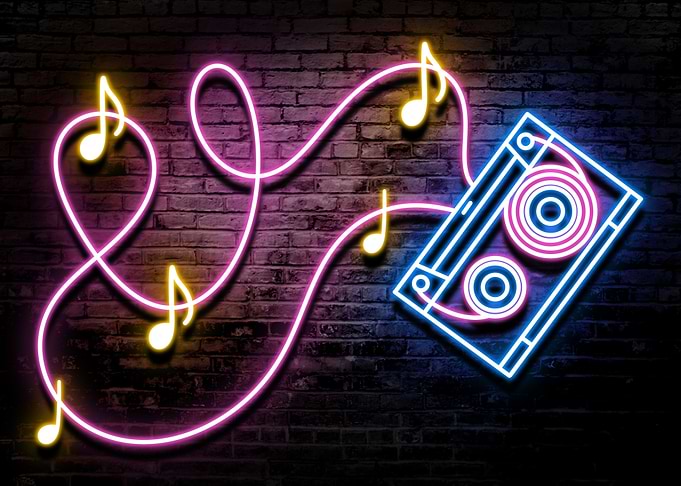 CASSETTE NEON SIGN ART