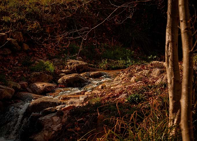 Water Between Rocks