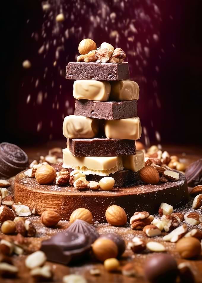 Sweet chocolate and nuts