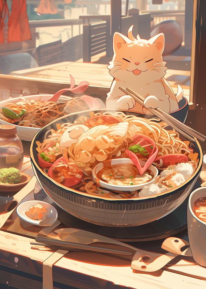 Cute Ramen Cat